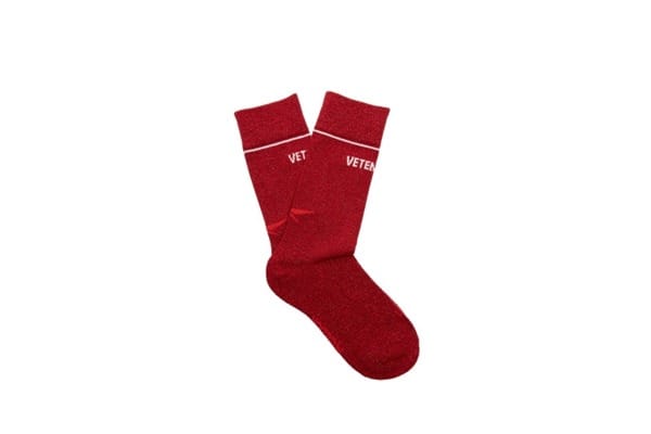 VETMENTS Collaborating with Reebok red logo socks